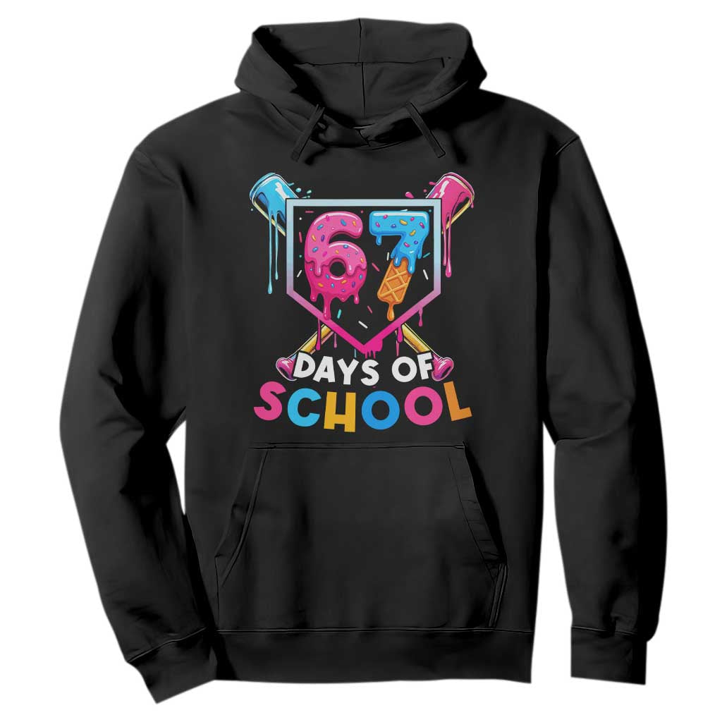 Funny 67 Days Of School Baseball Drip Hoodie Six Seven Meme Gen Alpha TS11 Black Print Your Wear