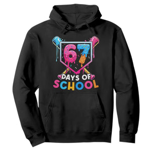 Funny 67 Days Of School Baseball Drip Hoodie Six Seven Meme Gen Alpha TS11 Black Print Your Wear