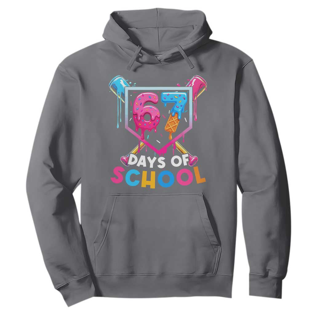 Funny 67 Days Of School Baseball Drip Hoodie Six Seven Meme Gen Alpha TS11 Charcoal Print Your Wear