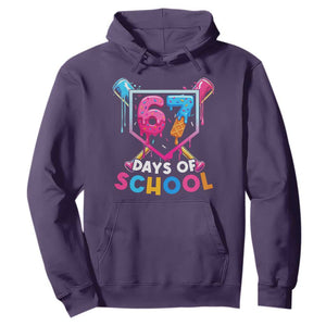 Funny 67 Days Of School Baseball Drip Hoodie Six Seven Meme Gen Alpha TS11 Purple Print Your Wear