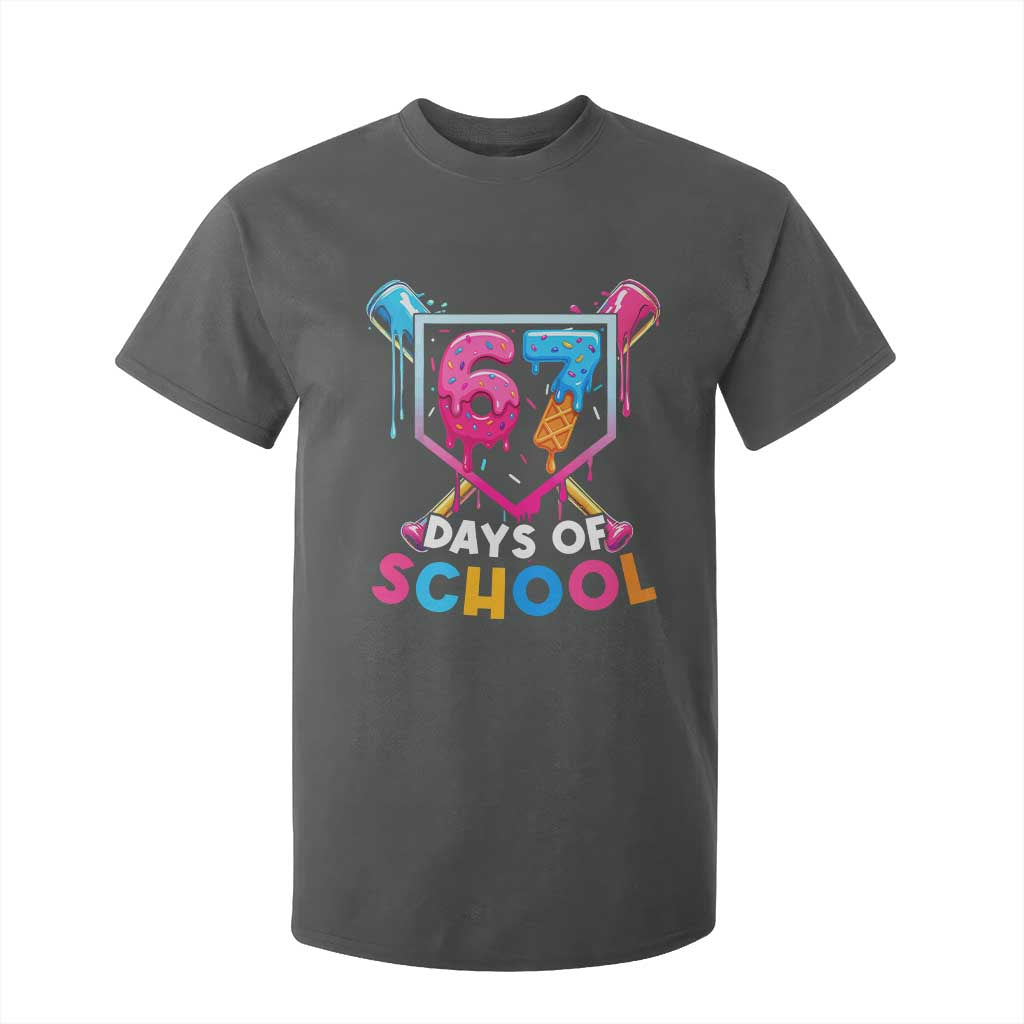 Funny 67 Days Of School Baseball Drip T Shirt For Kid Six Seven Meme Gen Alpha TS11 Dark Heather Print Your Wear