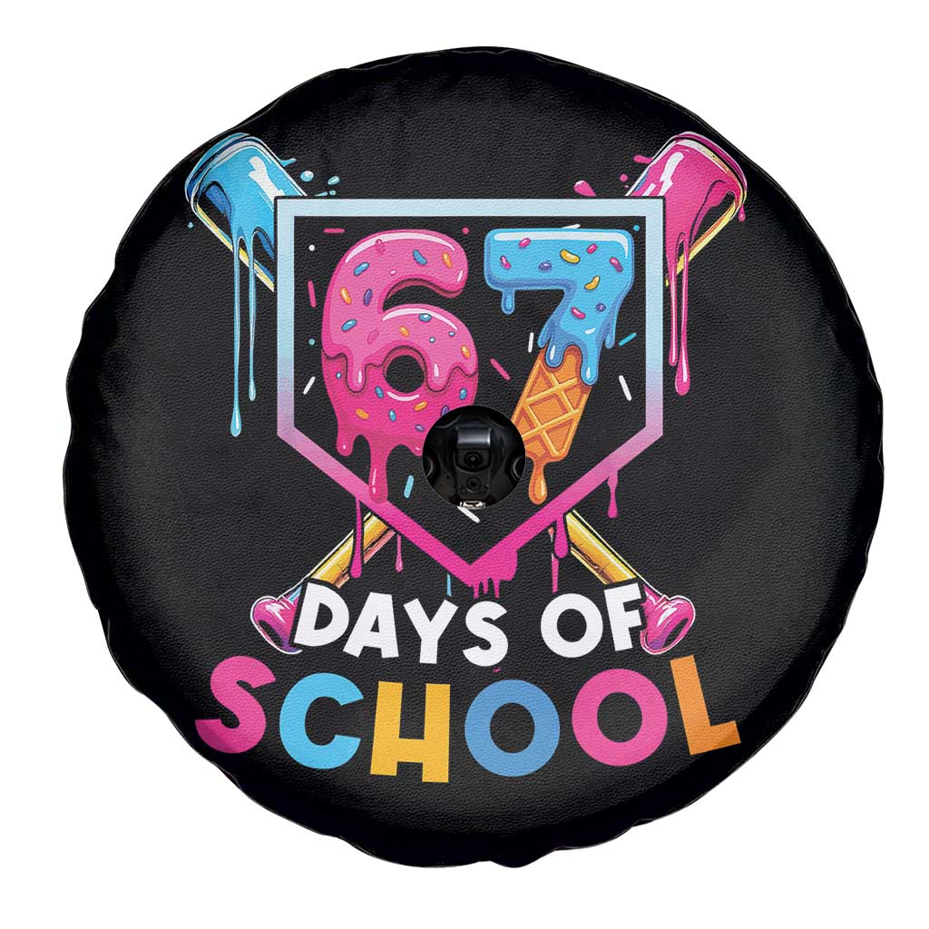 Funny 67 Days Of School Baseball Drip Spare Tire Cover Six Seven Meme Gen Alpha TS11 Print Your Wear