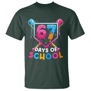 Funny 67 Days Of School Baseball Drip T Shirt Six Seven Meme Gen Alpha TS11 Dark Forest Green Print Your Wear