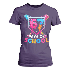 Funny 67 Days Of School Baseball Drip T Shirt For Women Six Seven Meme Gen Alpha TS11 Purple Print Your Wear