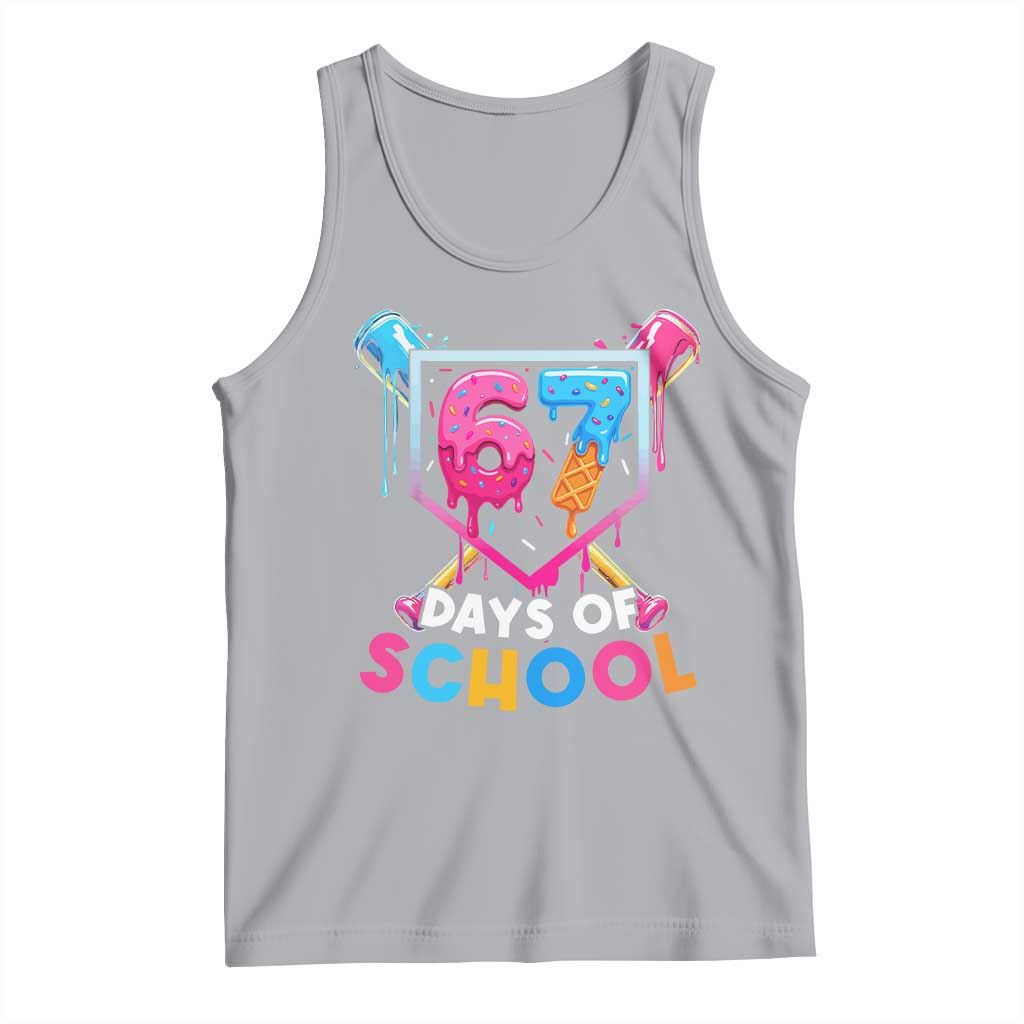 Funny 67 Days Of School Baseball Drip Tank Top Six Seven Meme Gen Alpha TS11 Athletic Heather Print Your Wear
