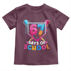 Funny 67 Days Of School Baseball Drip Toddler T Shirt Six Seven Meme Gen Alpha TS11 Maroon Print Your Wear