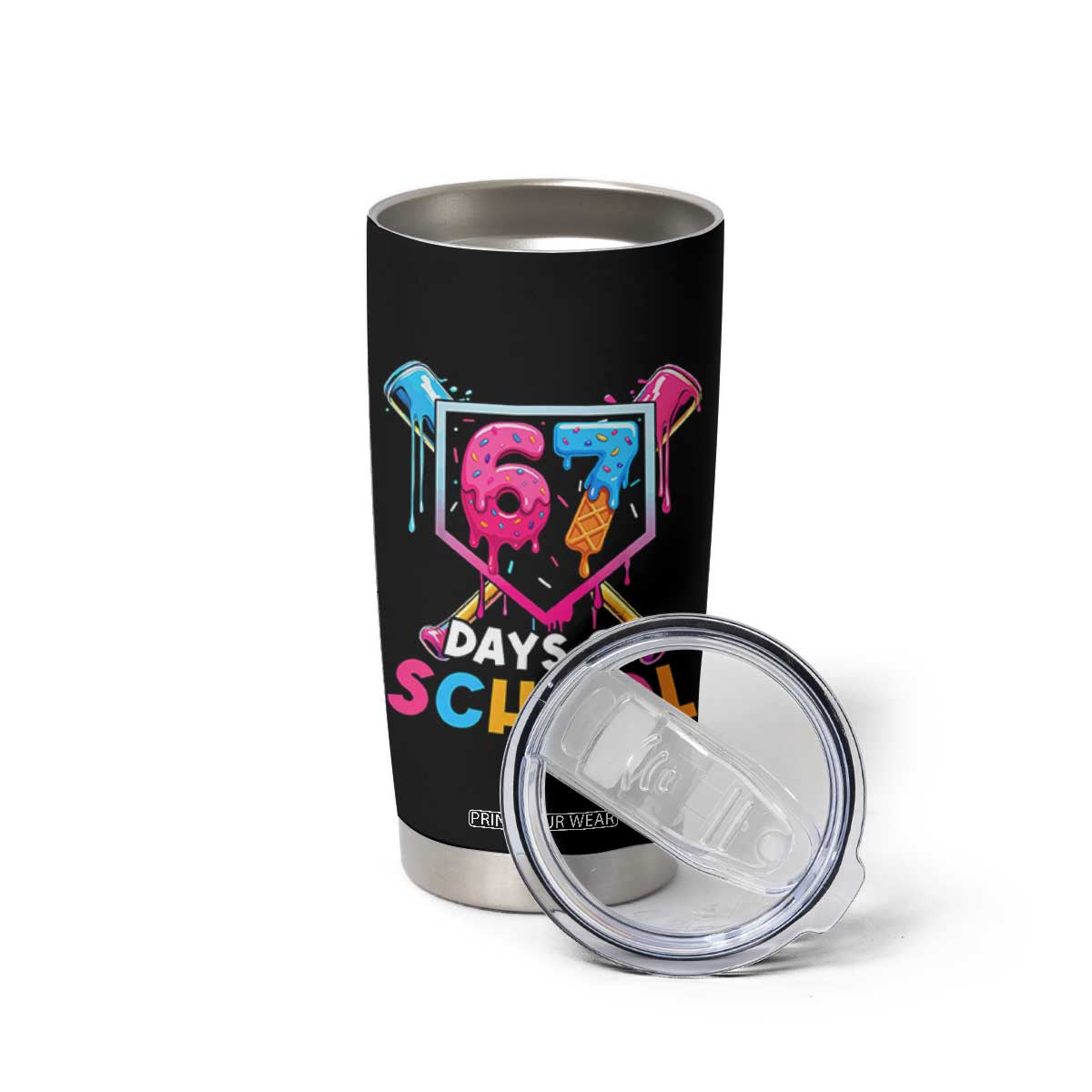 Funny 67 Days Of School Baseball Drip Tumbler Cup Six Seven Meme Gen Alpha TS11 Print Your Wear