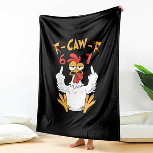 Funny F Caw F 67 Meme Throw Blanket Cartoon Chicken Six Seven Poultry Humor TS11 Print Your Wear