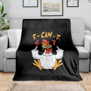 Funny F Caw F 67 Meme Throw Blanket Cartoon Chicken Six Seven Poultry Humor TS11 Print Your Wear