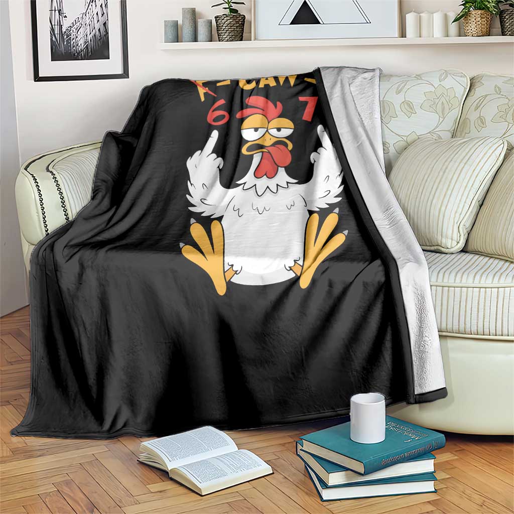 Funny F Caw F 67 Meme Throw Blanket Cartoon Chicken Six Seven Poultry Humor TS11 Print Your Wear