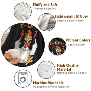 Funny F Caw F 67 Meme Throw Blanket Cartoon Chicken Six Seven Poultry Humor TS11 Print Your Wear