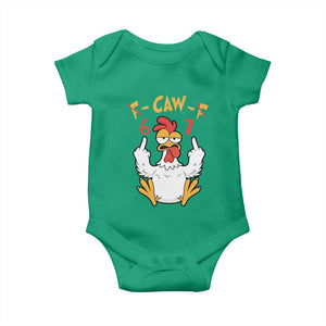 Funny F Caw F 67 Meme Baby Onesie Cartoon Chicken Six Seven Poultry Humor TS11 Irish Green Print Your Wear