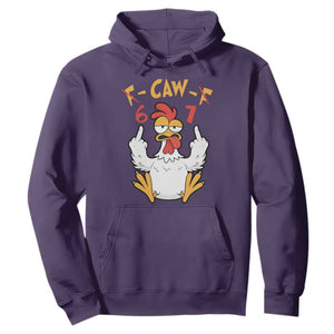 Funny F Caw F 67 Meme Hoodie Cartoon Chicken Six Seven Poultry Humor TS11 Purple Print Your Wear