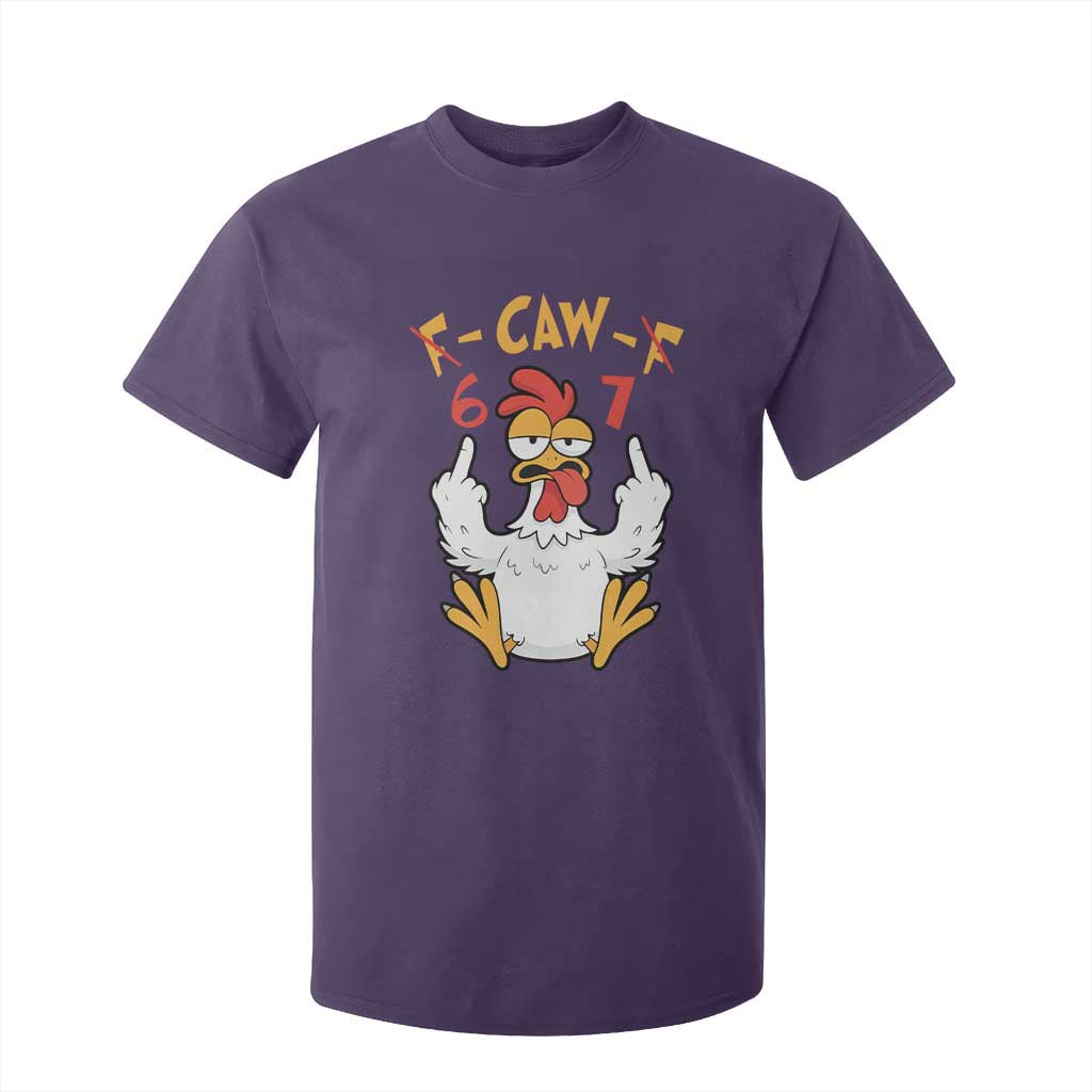Funny F Caw F 67 Meme T Shirt For Kid Cartoon Chicken Six Seven Poultry Humor TS11 Purple Print Your Wear