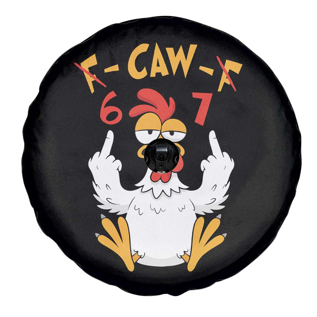 Funny F Caw F 67 Meme Spare Tire Cover Cartoon Chicken Six Seven Poultry Humor TS11 Print Your Wear