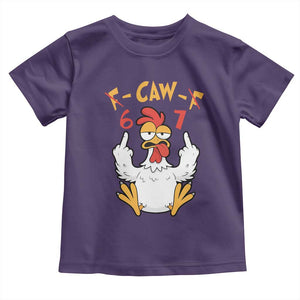 Funny F Caw F 67 Meme Toddler T Shirt Cartoon Chicken Six Seven Poultry Humor TS11 Purple Print Your Wear
