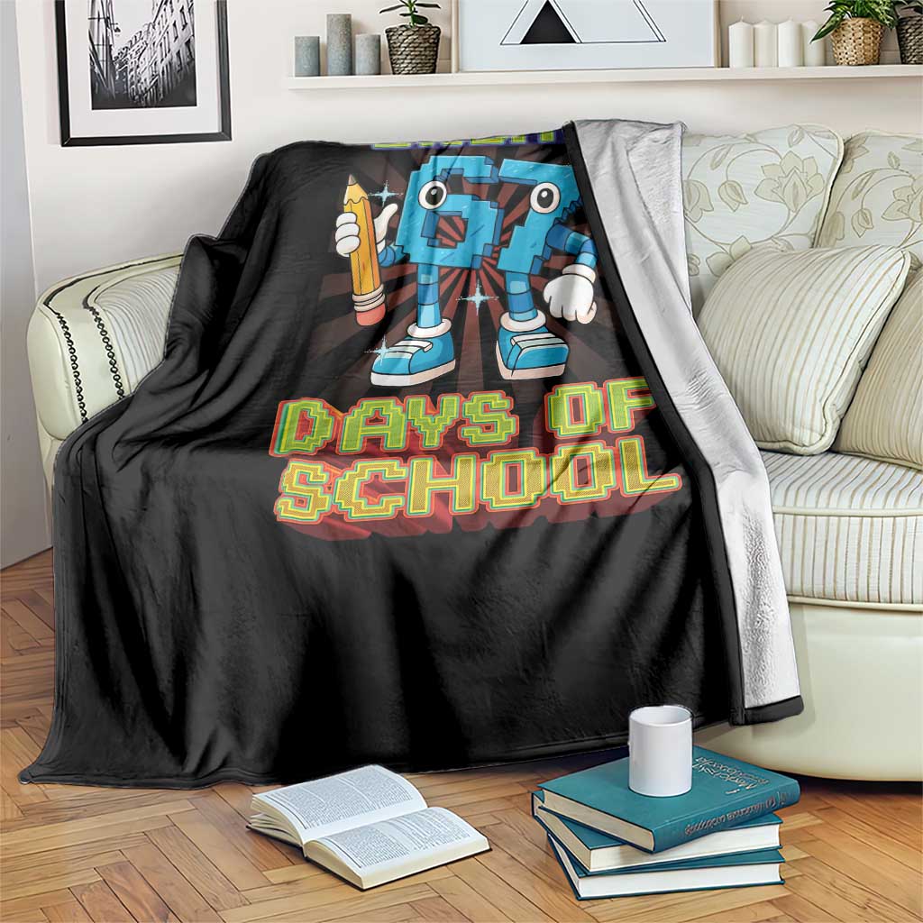 Funny Bruh 67 Days Of School Throw Blanket Six Seven Meme Pixel Game Gen Alpha TS11 Print Your Wear