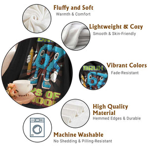 Funny Bruh 67 Days Of School Throw Blanket Six Seven Meme Pixel Game Gen Alpha TS11 Print Your Wear