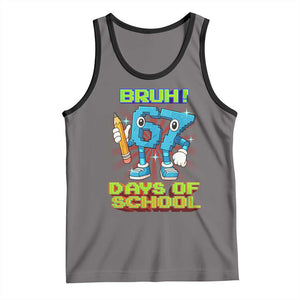 Funny Bruh 67 Days Of School Tank Top Six Seven Meme Pixel Game Gen Alpha TS11 Deep Heather Black Print Your Wear