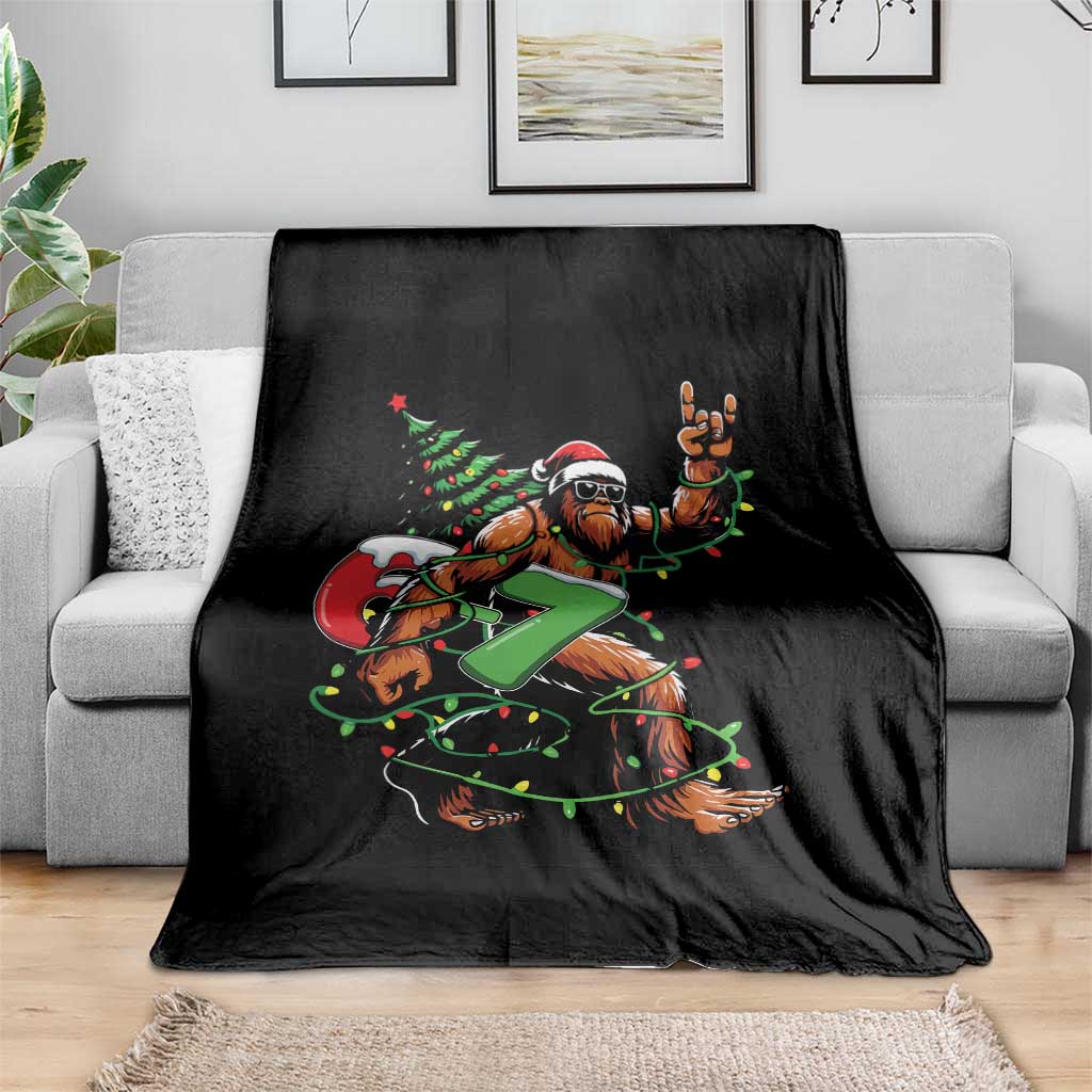 Funny Santa Bigfoot 67 Christmas Tree Xmas Lights Throw Blanket TS11 Print Your Wear