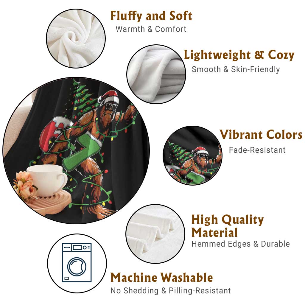 Funny Santa Bigfoot 67 Christmas Tree Xmas Lights Throw Blanket TS11 Print Your Wear