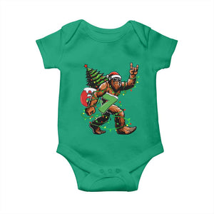 Funny Santa Bigfoot 67 Christmas Tree Xmas Lights Baby Onesie TS11 Irish Green Print Your Wear