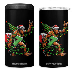 Funny Santa Bigfoot 67 Christmas Tree Xmas Lights 4 in 1 Can Cooler Tumbler TS11 One Size: 16 oz Black Print Your Wear