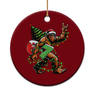 Funny Santa Bigfoot 67 Christmas Tree Xmas Lights Ceramic Ornament TS11 1pc Red Print Your Wear