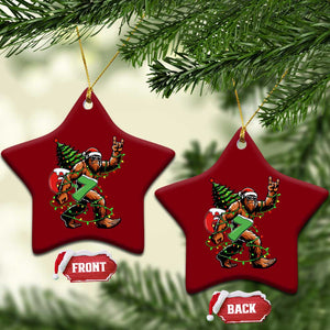 Funny Santa Bigfoot 67 Christmas Tree Xmas Lights Ceramic Ornament TS11 Print Your Wear