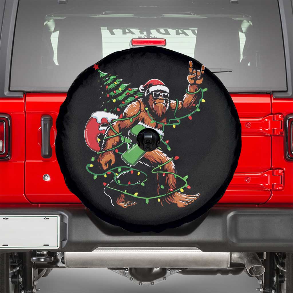 Funny Santa Bigfoot 67 Christmas Tree Xmas Lights Spare Tire Cover TS11 Black Print Your Wear