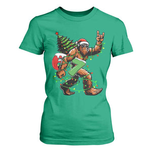 Funny Santa Bigfoot 67 Christmas Tree Xmas Lights T Shirt For Women TS11 Irish Green Print Your Wear