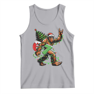 Funny Santa Bigfoot 67 Christmas Tree Xmas Lights Tank Top TS11 Athletic Heather Print Your Wear