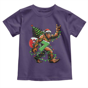Funny Santa Bigfoot 67 Christmas Tree Xmas Lights Toddler T Shirt TS11 Purple Print Your Wear