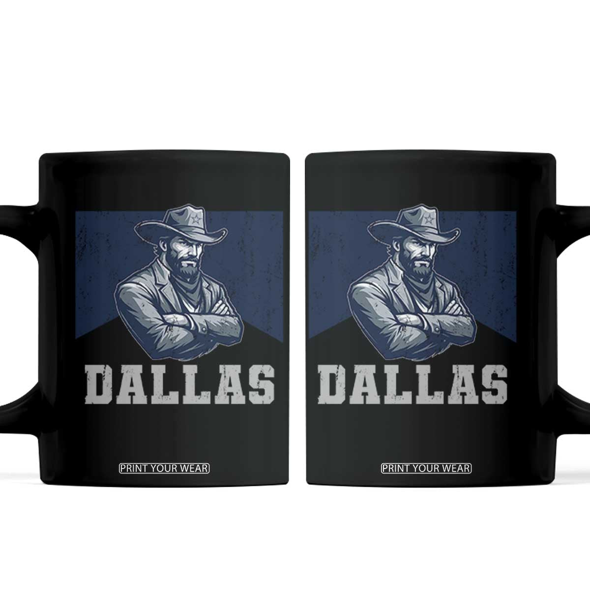 DFC Game Day Coffee Mug Blue Star Football Game Sport Lover TS11 Black Print Your Wear