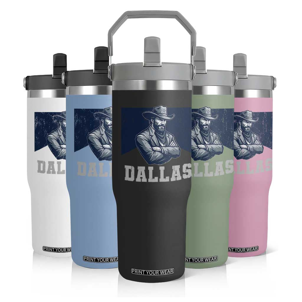 DFC Game Day Flip Straw Tumbler Blue Star Football Game Sport Lover TS11 Print Your Wear