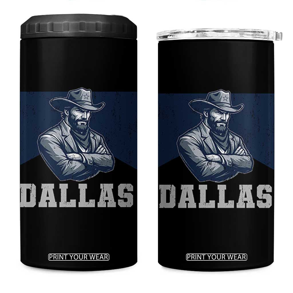 DFC Game Day 4 in 1 Can Cooler Tumbler Blue Star Football Game Sport Lover TS11 One Size: 16 oz Black Print Your Wear