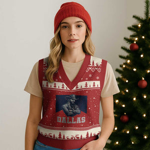 DFC Game Day V-Neck Knit Sweater Vest Blue Star Football Game Sport Lover TS11 Red Beige Print Your Wear