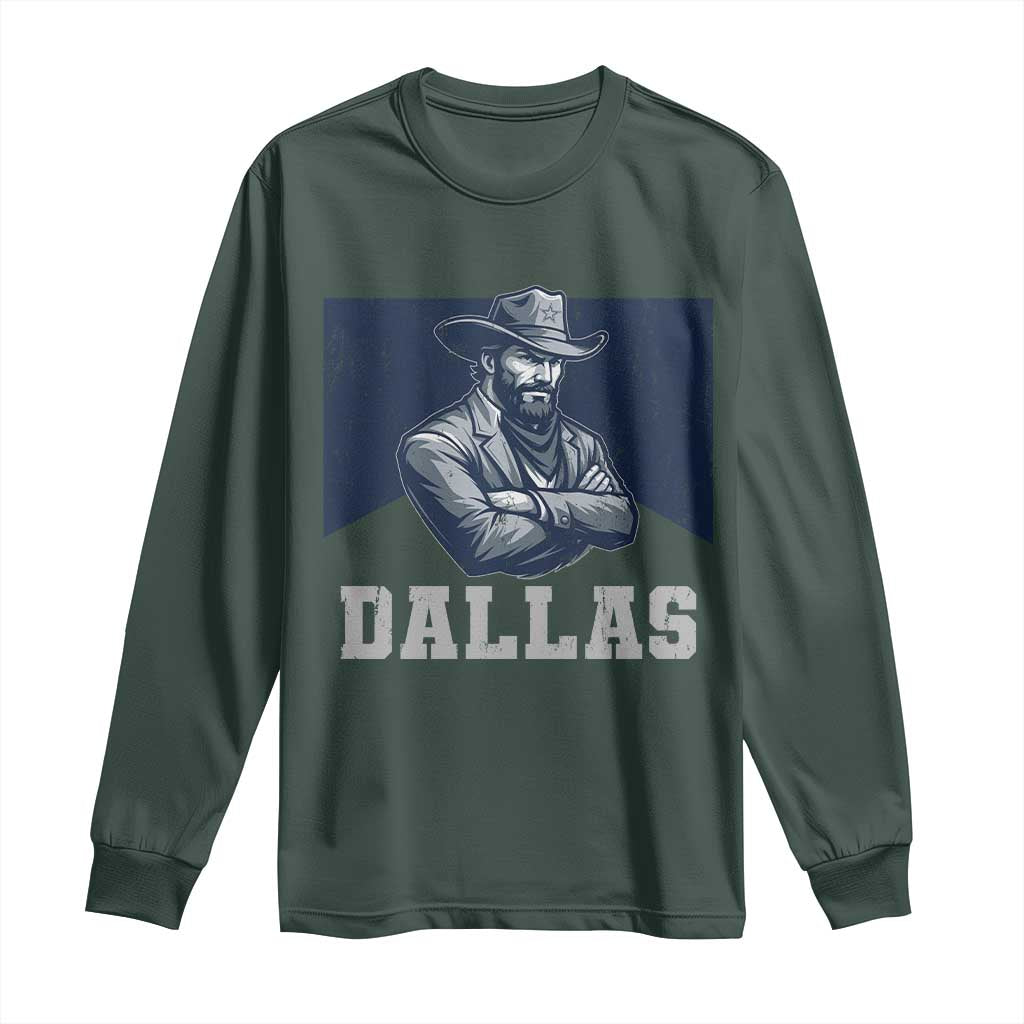DFC Game Day Long Sleeve Shirt Blue Star Football Game Sport Lover TS11 Dark Forest Green Print Your Wear