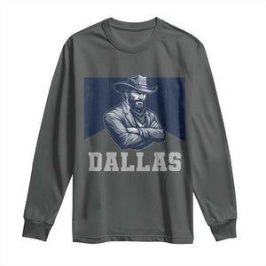 DFC Game Day Long Sleeve Shirt Blue Star Football Game Sport Lover TS11 Dark Heather Print Your Wear