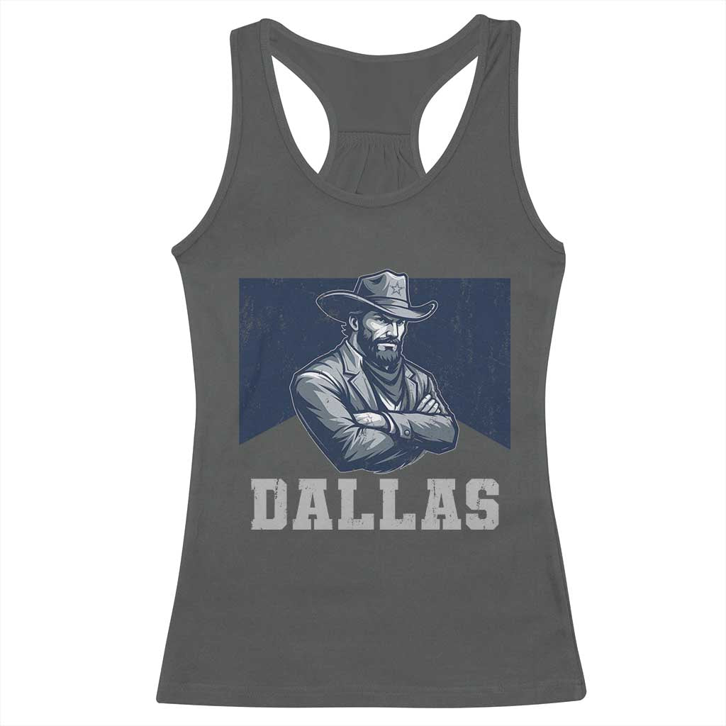 DFC Game Day Racerback Tank Top Blue Star Football Game Sport Lover TS11 Dark Heather Print Your Wear