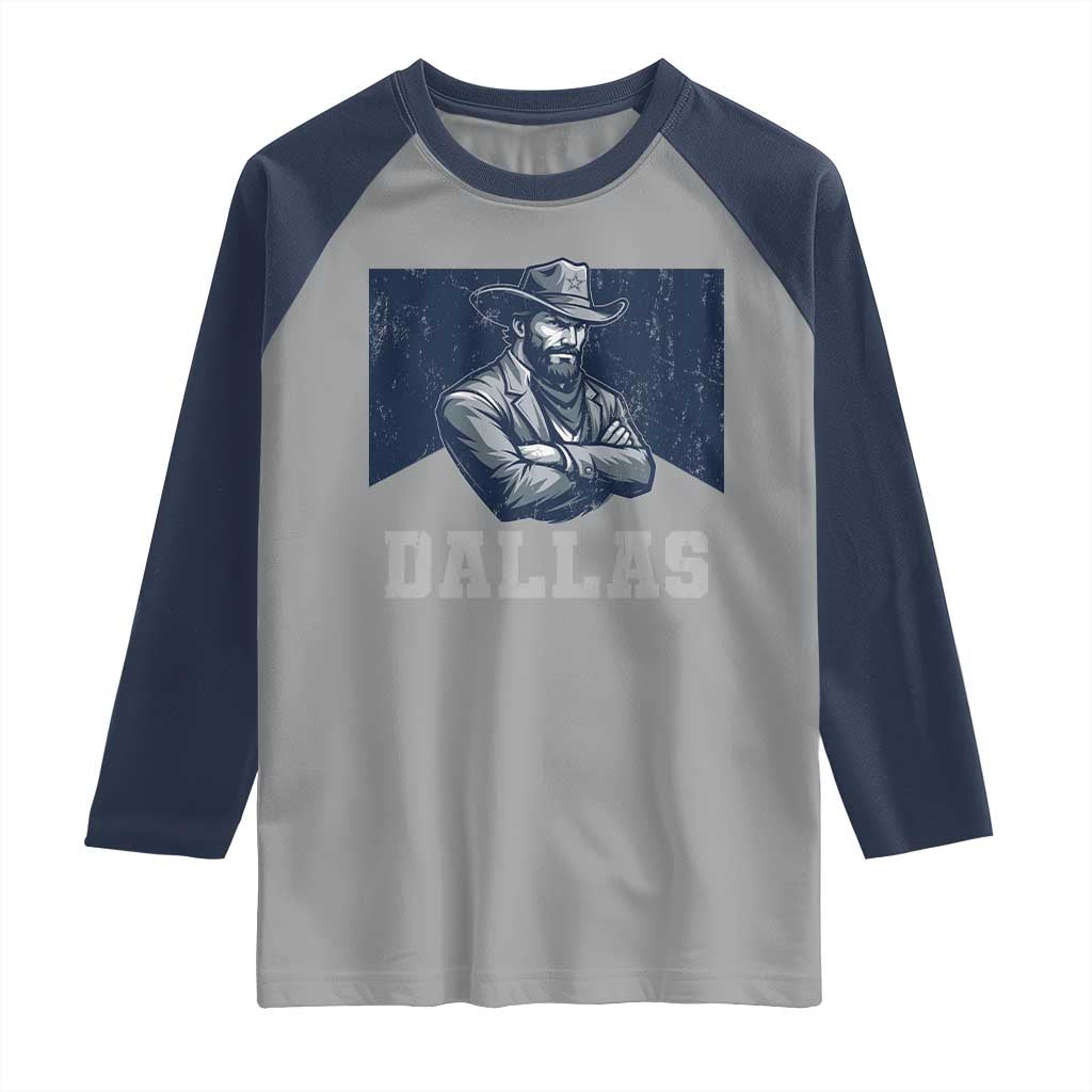 DFC Game Day Raglan Shirt Blue Star Football Game Sport Lover TS11 Sport Gray Navy Print Your Wear