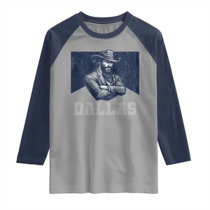 DFC Game Day Raglan Shirt Blue Star Football Game Sport Lover TS11 Sport Gray Navy Print Your Wear