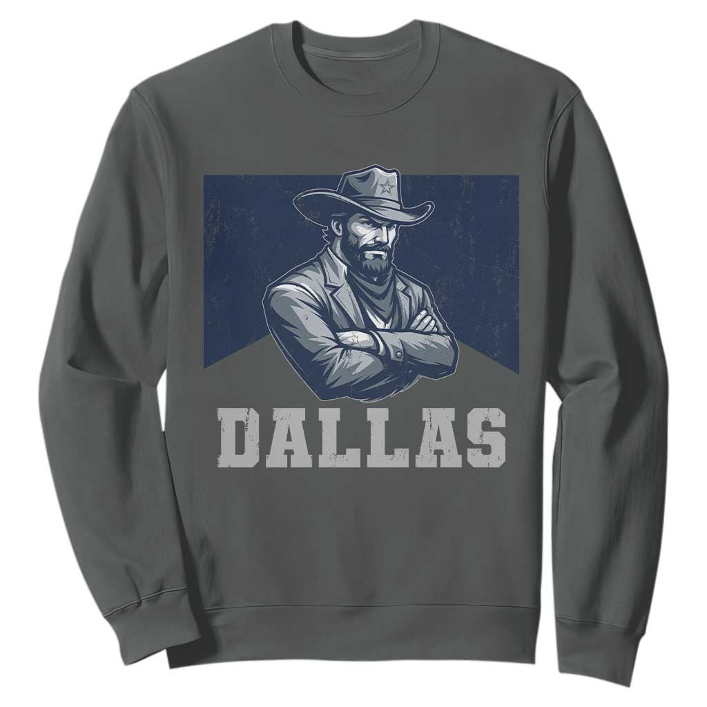DFC Game Day Sweatshirt Blue Star Football Game Sport Lover TS11 Dark Heather Print Your Wear