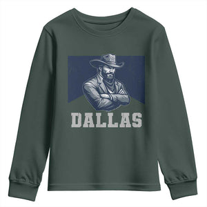 DFC Game Day Youth Sweatshirt Blue Star Football Game Sport Lover TS11 Dark Forest Green Print Your Wear