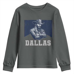 DFC Game Day Youth Sweatshirt Blue Star Football Game Sport Lover TS11 Dark Heather Print Your Wear