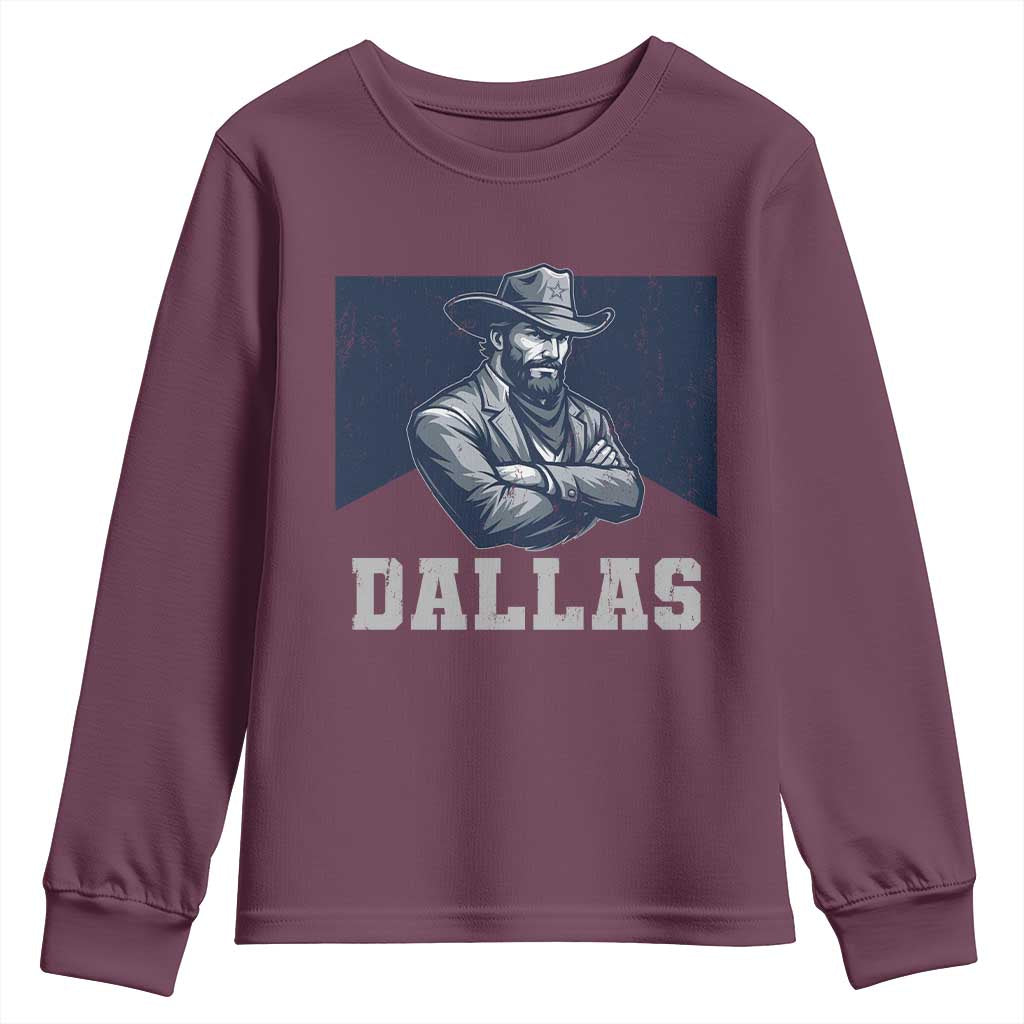 DFC Game Day Youth Sweatshirt Blue Star Football Game Sport Lover TS11 Maroon Print Your Wear
