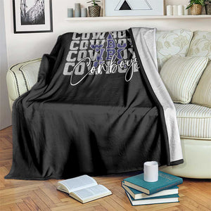 DFC Game Day Throw Blanket Blue Star Football Lover Faux Glitter TS11 Print Your Wear