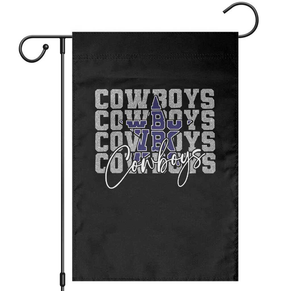 DFC Game Day Garden Flag Blue Star Football Lover Faux Glitter TS11 Black Print Your Wear