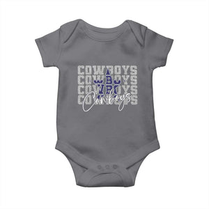 DFC Game Day Baby Onesie Blue Star Football Lover Faux Glitter TS11 Charcoal Print Your Wear