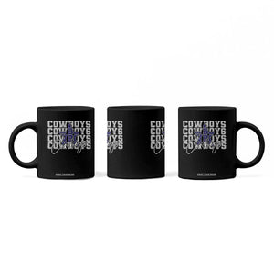 DFC Game Day Coffee Mug Blue Star Football Lover Faux Glitter TS11 Print Your Wear